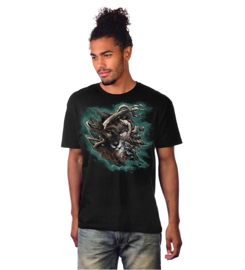 Shadow Wolf Teal Graphic Tee