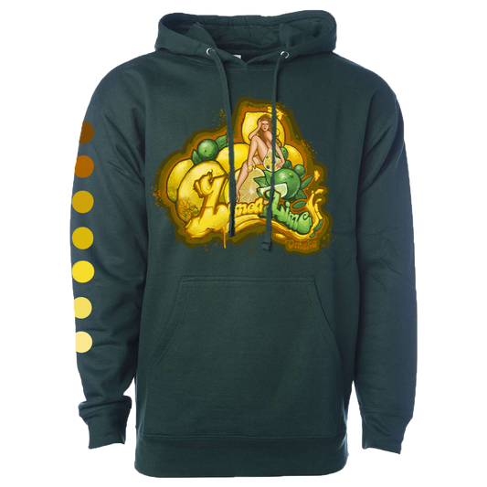 Lemon Lime Graphic Hoodie - Forest Green