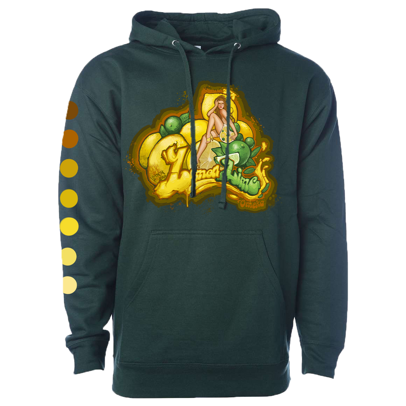 Lemon Lime Graphic Hoodie - Forest Green